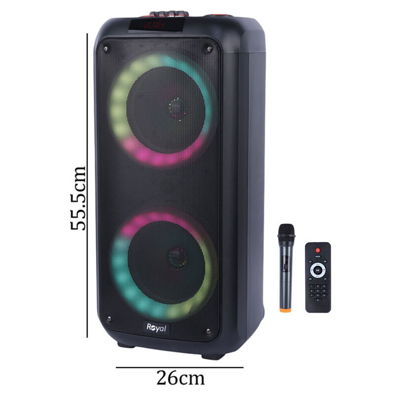 اسپیکر چمدانی بلوتوثی رویال RSP-810 + میکروفون و ریموت کنترل